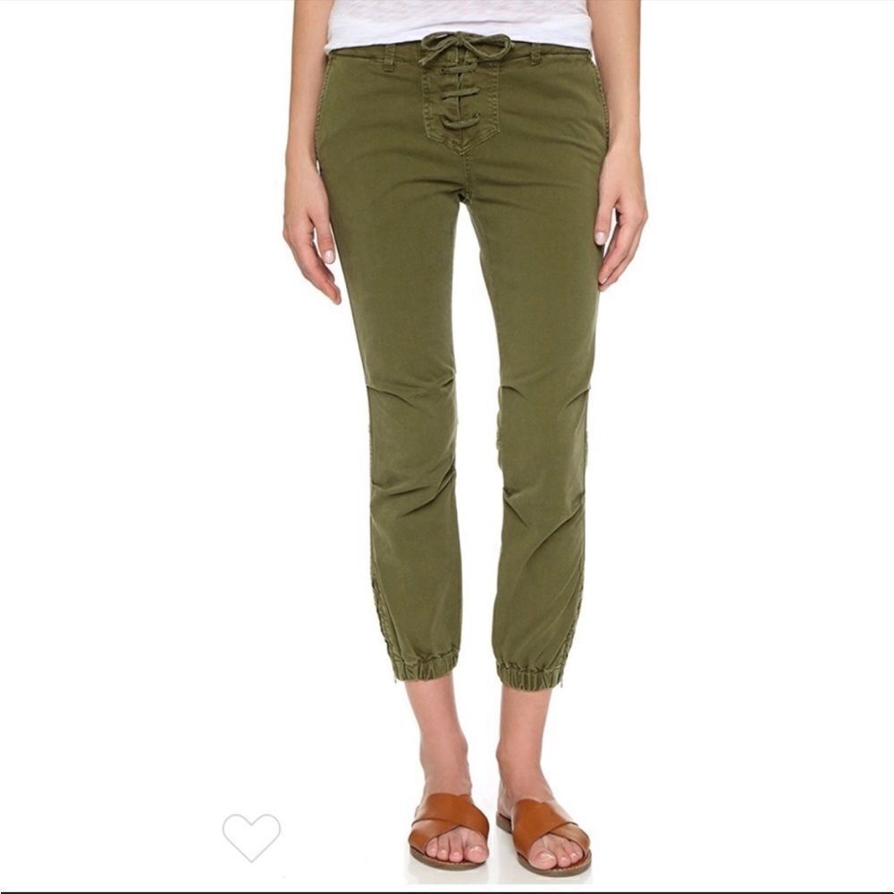 Nili Lotan Lace Up Cropped Military Pants